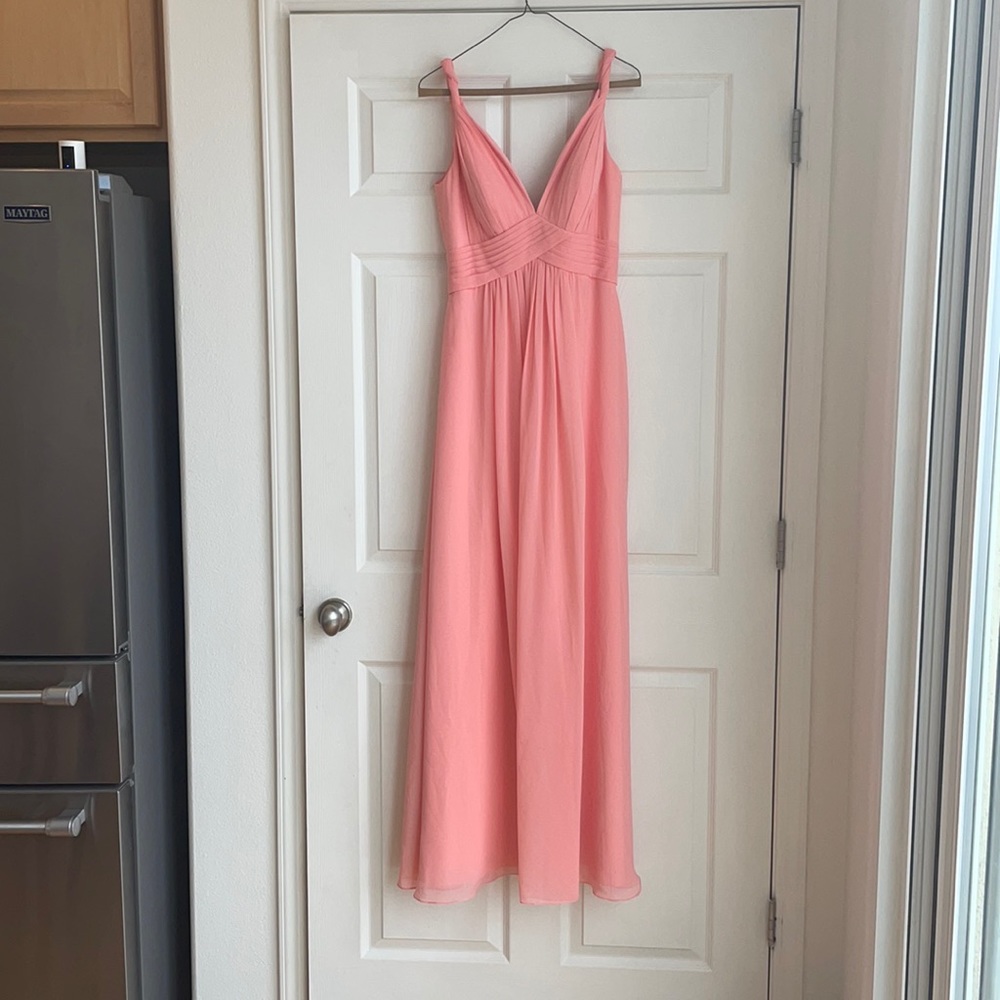 Azazie v neck flowy dress